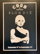 Load image into Gallery viewer, Blondie concert poster - Live at CBGB`s New York City 1977 new reprinted edition - Original Music and Movie Posters for sale from Bamalama - Online Poster Store UK London