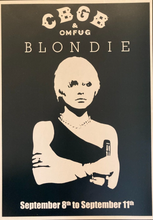 Load image into Gallery viewer, Blondie concert poster - Live at CBGB`s New York City 1977 new reprinted edition - Original Music and Movie Posters for sale from Bamalama - Online Poster Store UK London