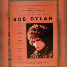 Load image into Gallery viewer, Bob Dylan concert tour promotional poster - Australia April 1966 - Original Music and Movie Posters for sale from Bamalama - Online Poster Store UK London