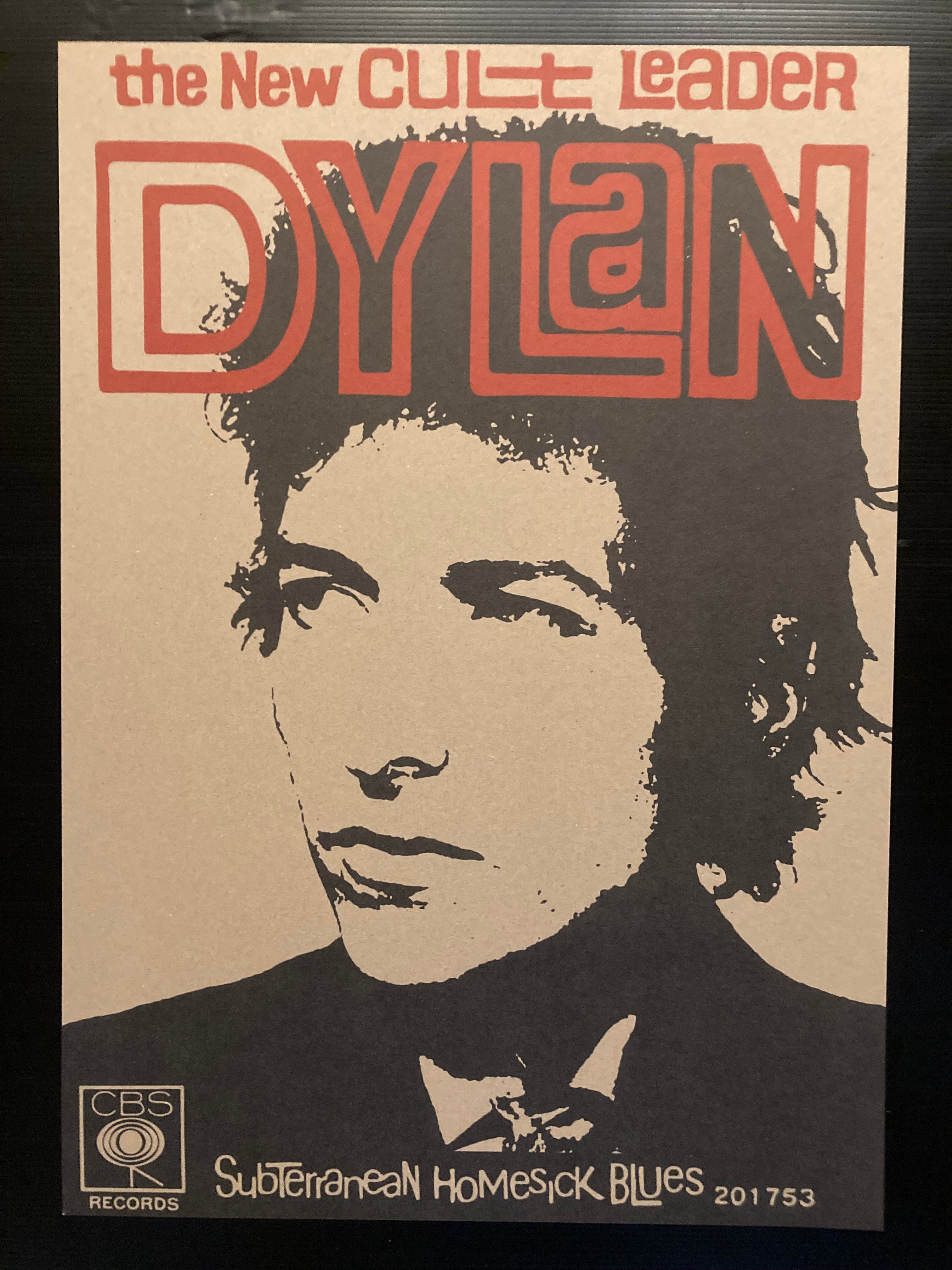 Bob Dylan poster - Subterranean Homesick Blues vintage style 1965