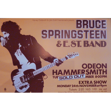 Load image into Gallery viewer, Bruce Springsteen poster - 1st UK concert appearance Hammersmith Odeon 1975 - Original Music and Movie Posters for sale from Bamalama - Online Poster Store UK London