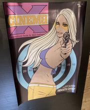 Load image into Gallery viewer, Cinema X original poster Limited edition chrome mirror effect - A2 Print design by Dan Reaney - Original Music and Movie Posters for sale from Bamalama - Online Poster Store UK London