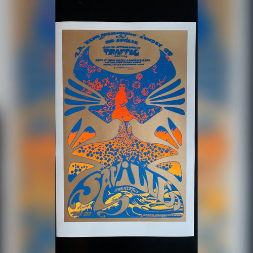 Fleetwood Mac poster screen print by Hapshash - Traffic at Saville Theatre 1967 Signed by Nigel Waymouth - Original Music and Movie Posters for sale from Bamalama - Online Poster Store UK London