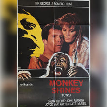 Load image into Gallery viewer, George A. Romero original horror movie film poster - Monkey Shines 1988 Turkish - Original Music and Movie Posters for sale from Bamalama - Online Poster Store UK London