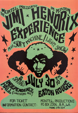 Load image into Gallery viewer, Jimi Hendrix concert poster - Live at Baton Rouge USA 1968 new reprinted edition - Original Music and Movie Posters for sale from Bamalama - Online Poster Store UK London
