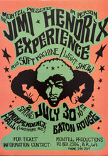 Load image into Gallery viewer, Jimi Hendrix concert poster - Live at Baton Rouge USA 1968 new reprinted edition - Original Music and Movie Posters for sale from Bamalama - Online Poster Store UK London