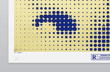 Load image into Gallery viewer, Kill Bill silk screen print poster - 3 Color Gold & Royal Blue Varnish signed and numbered by designer Ink Candy Limited Edition of only 50 - Original Music and Movie Posters for sale from Bamalama - Online Poster Store UK London