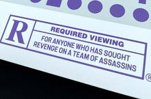 Load image into Gallery viewer, Kill Bill silk screen print poster - 3 Color Pale Blue & Violet Varnish signed and numbered by designer Ink Candy Limited Edition of only 50 (Copy) - Original Music and Movie Posters for sale from Bamalama - Online Poster Store UK London