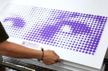 Load image into Gallery viewer, Kill Bill silk screen print poster - 3 Color Pale Blue & Violet Varnish signed and numbered by designer Ink Candy Limited Edition of only 50 (Copy) - Original Music and Movie Posters for sale from Bamalama - Online Poster Store UK London