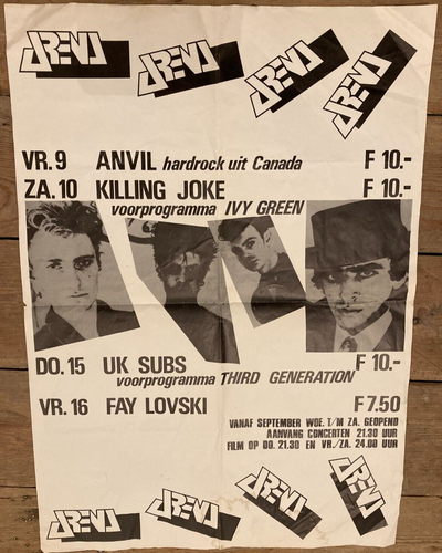 Killing Joke & UK Subs original concert poster - Anvil Live Arena, Rotterdam 1983 rare - Original Music and Movie Posters for sale from Bamalama - Online Poster Store UK London