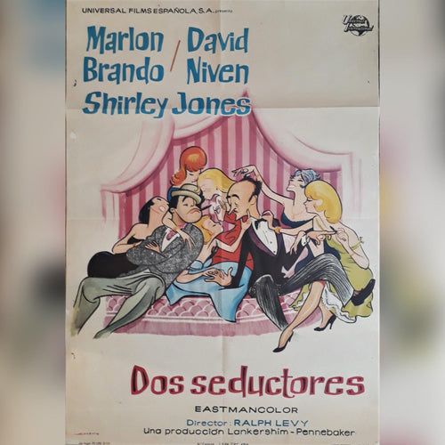 Marlon Brando original movie film poster - Bedtime Story Spanish edition 1964 - Original Music and Movie Posters for sale from Bamalama - Online Poster Store UK London