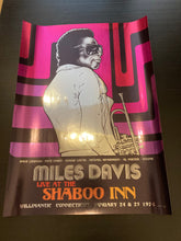 Load image into Gallery viewer, Miles Davis original poster print - Shaboo Inn 1974 chrome design by Dan Reaney - Original Music and Movie Posters for sale from Bamalama - Online Poster Store UK London