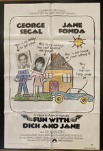 Load image into Gallery viewer, Original Jane Fonda movie film poster - Fun with Dick & Jane USA 1 sheet 1977 - Original Music and Movie Posters for sale from Bamalama - Online Poster Store UK London