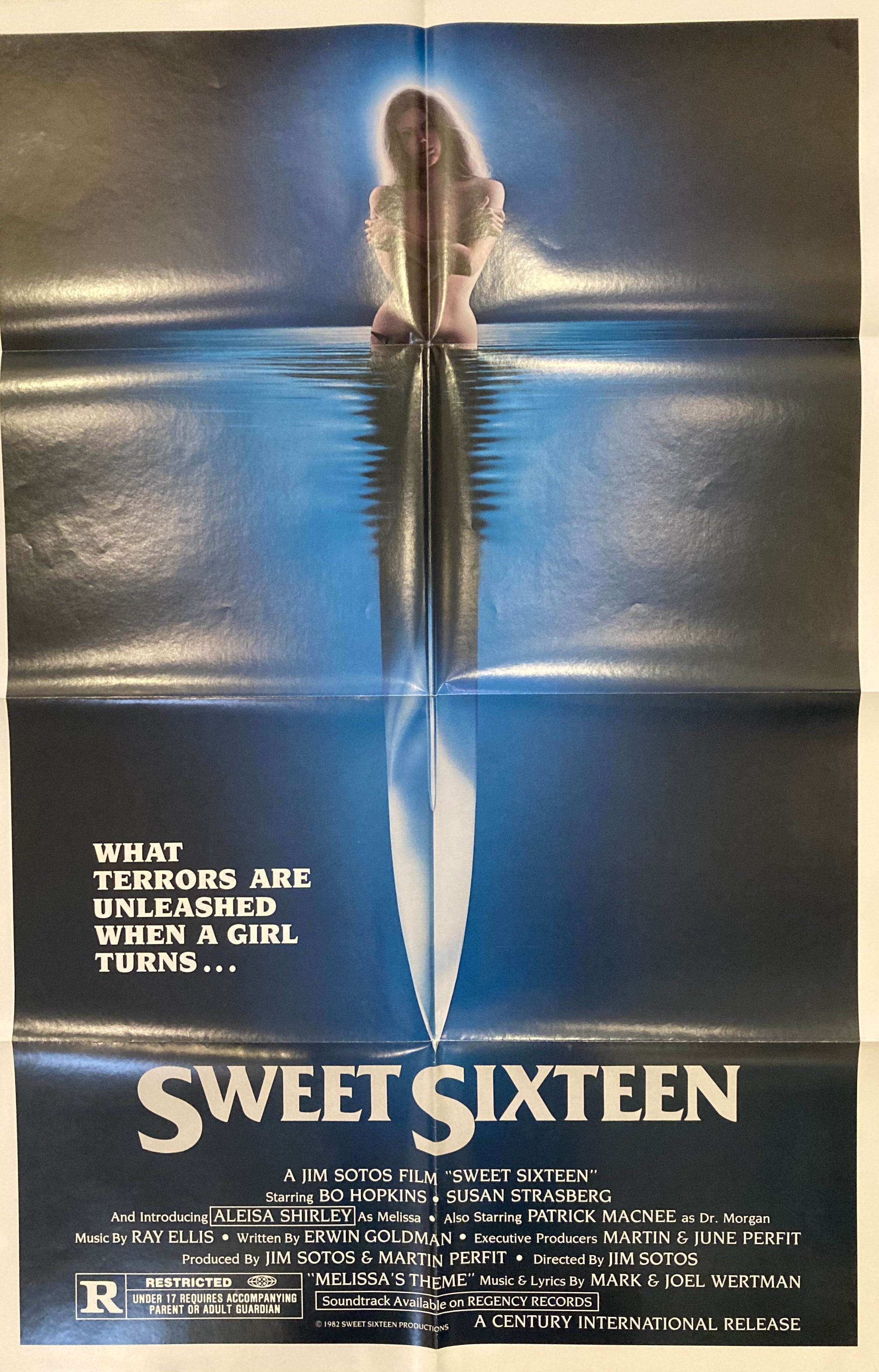 Original Vintage Horror Movie Film Poster Sweet Sixteen 1983 Slasher Original Vintage Horror Movie Film Poster Sweet Sixteen 1983 Slasher