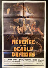 Load image into Gallery viewer, Original vintage martial arts movie film poster - Revenge of the Deadly Dragons USA 1 sheet 1982 - Original Music and Movie Posters for sale from Bamalama - Online Poster Store UK London