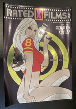 Load image into Gallery viewer, Rated X Films original poster design chrome print - Mirror effect by Dan Reaney - Original Music and Movie Posters for sale from Bamalama - Online Poster Store UK London