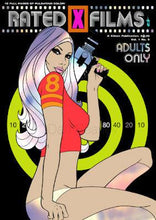 Load image into Gallery viewer, Rated X Films original poster design chrome print - Mirror effect by Dan Reaney - Original Music and Movie Posters for sale from Bamalama - Online Poster Store UK London