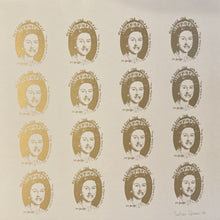 Load image into Gallery viewer, Sex Pistols original poster - 16 Queens Gold Screen print by Artificial stamp/numbered designed by Jamie Reid - Original Music and Movie Posters for sale from Bamalama - Online Poster Store UK London