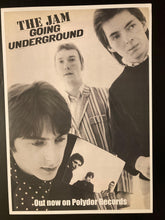 Load image into Gallery viewer, The Jam promotional posters x 2 - Going Underground & Tube Station new reprint large A2 size - Original Music and Movie Posters for sale from Bamalama - Online Poster Store UK London