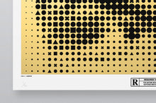 Load image into Gallery viewer, The Shining original Screen print poster - Signed Metallic Gold limited edition of 50 - Original Music and Movie Posters for sale from Bamalama - Online Poster Store UK London