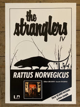 Load image into Gallery viewer, The Stranglers promotional poster - First Album Rattus Norvegicus 1977 new reprinted edition - Original Music and Movie Posters for sale from Bamalama - Online Poster Store UK London