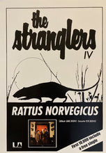 Load image into Gallery viewer, The Stranglers promotional poster - First Album Rattus Norvegicus 1977 new reprinted edition - Original Music and Movie Posters for sale from Bamalama - Online Poster Store UK London