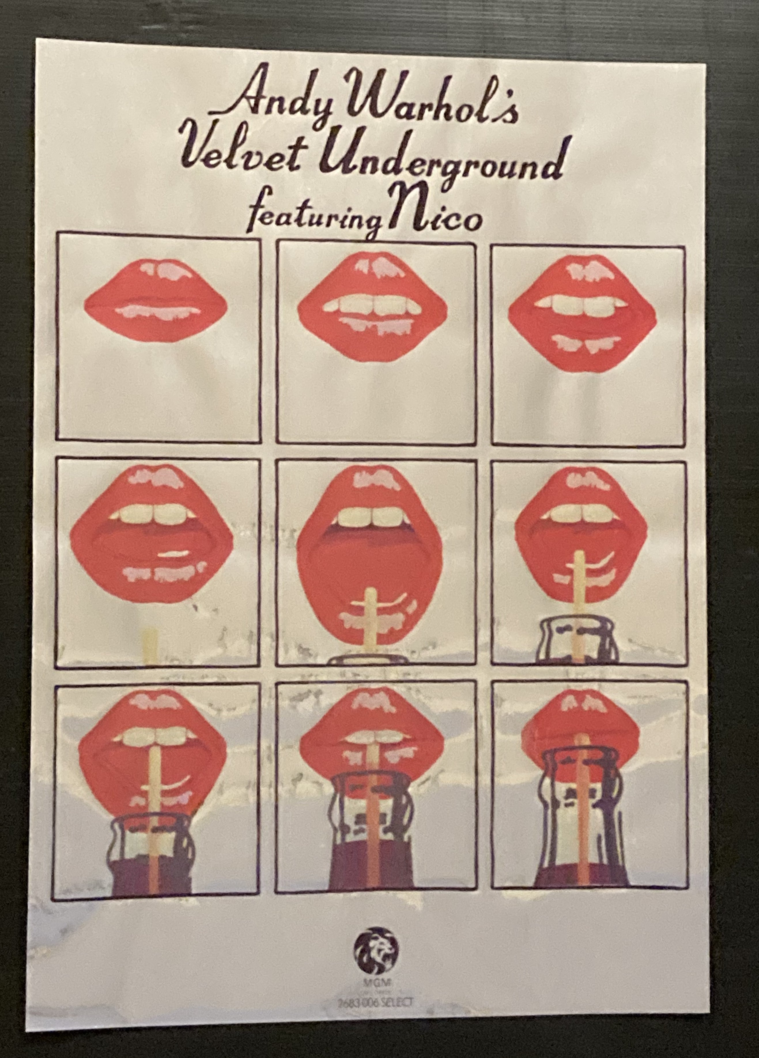 Velvet Underground chrome/mirror effect poster - Andy Warhol lips