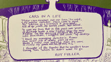 Load image into Gallery viewer, Vintage original poetry poster - Cars in a Life poem by Roy Fuller - Original Music and Movie Posters for sale from Bamalama - Online Poster Store UK London