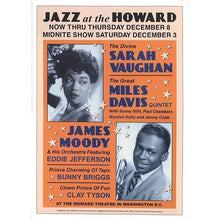 Load image into Gallery viewer, Miles Davis & Sarah Vaughan Poster - Live Jazz at the Howard, Washington 1953 - Original Music and Movie Posters for sale from Bamalama - Online Poster Store UK London