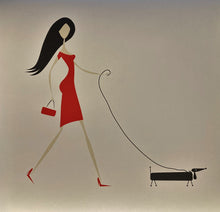 Load image into Gallery viewer, ORIGINAL ADVERTISING DESIGN POSTER - ART DECO STYLE LADY & DOG EDITION PRINT - Original Music and Movie Posters for sale from Bamalama - Online Poster Store UK London