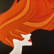 Load image into Gallery viewer, ORIGINAL ADVERTISING DESIGN POSTER - ART DECO STYLE ORANGE HAIR LADY EDITION PRINT - Original Music and Movie Posters for sale from Bamalama - Online Poster Store UK London