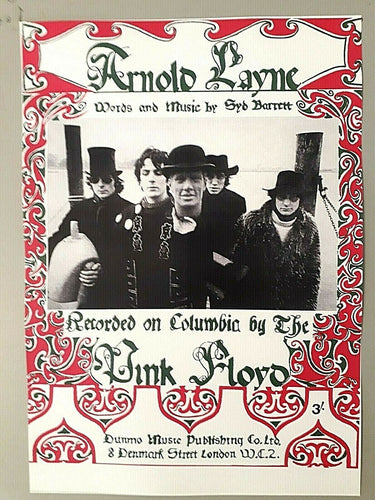 Pink Floyd poster - Arnold Layne sheet music 1967 promotional advert A3 reprint - Original Music and Movie Posters for sale from Bamalama - Online Poster Store UK London