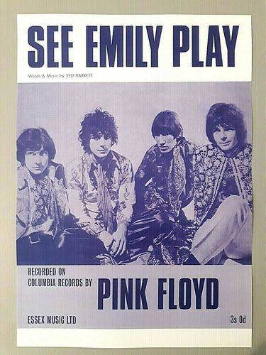 Pink Floyd poster - See Emily Play sheet music 67 promotional advert A3 reprint - Original Music and Movie Posters for sale from Bamalama - Online Poster Store UK London