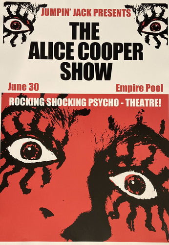 Alice Cooper poster - Empire Pool Wembley June 1972 new print from show program - Original Music and Movie Posters for sale from Bamalama - Online Poster Store UK London