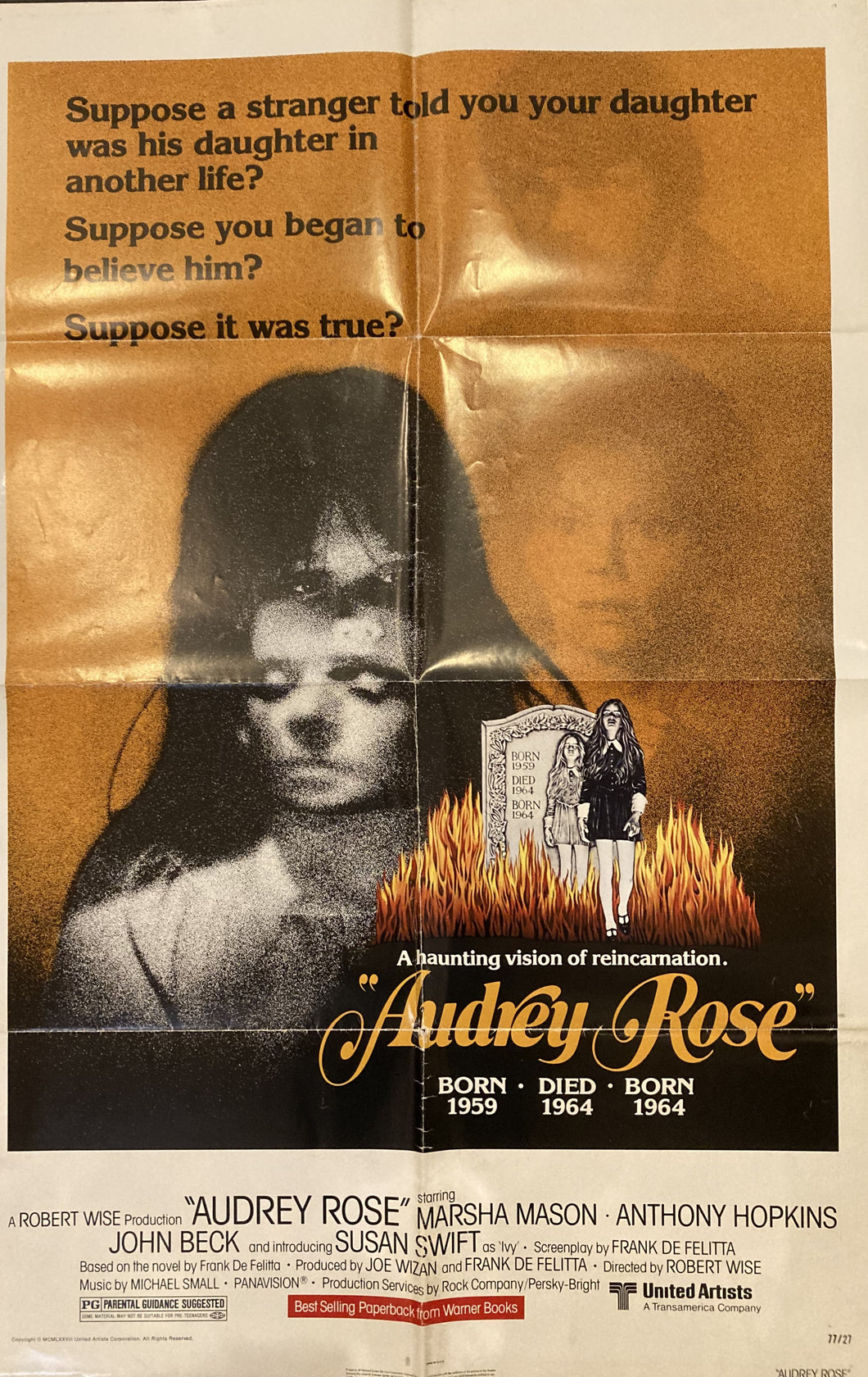 Audrey Rose Original horror movie film poster - 1977 USA 1sheet Robert Wise & Anthony Hopkins - Original Music and Movie Posters for sale from Bamalama - Online Poster Store UK London