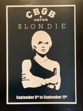 Load image into Gallery viewer, Blondie concert poster - Live at CBGB`s New York City 1977 new reprinted edition - Original Music and Movie Posters for sale from Bamalama - Online Poster Store UK London
