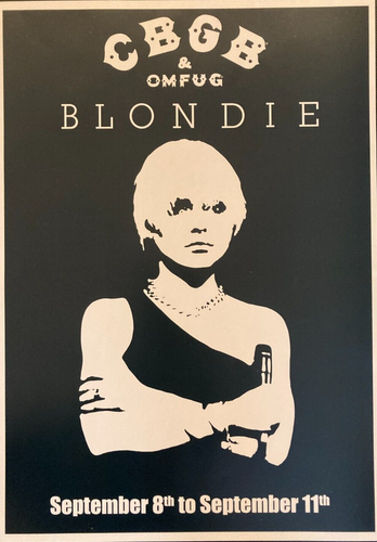 Blondie concert poster - Live at CBGB`s New York City 1977 new reprinted edition - Original Music and Movie Posters for sale from Bamalama - Online Poster Store UK London