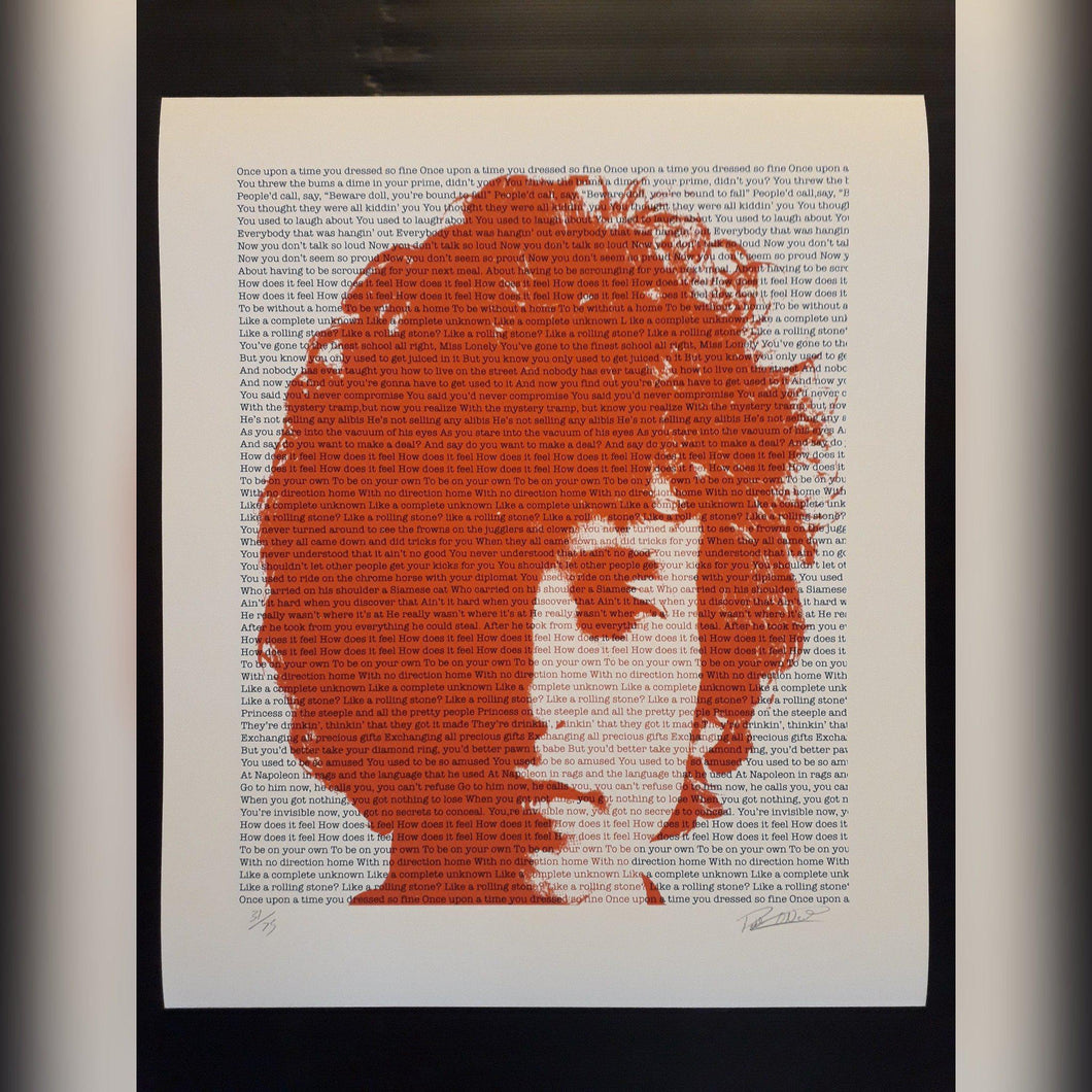 Bob Dylan original poster print - Like a Rolling Stone Signed and numbered - Original Music and Movie Posters for sale from Bamalama - Online Poster Store UK London