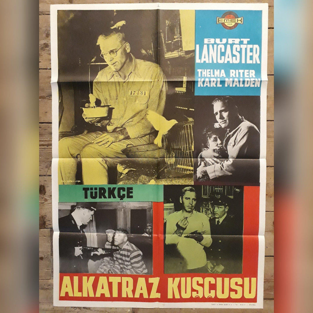 Burt Lancaster original movie film poster - Birdman of Alcatraz 1962 Turkish edition - Original Music and Movie Posters for sale from Bamalama - Online Poster Store UK London