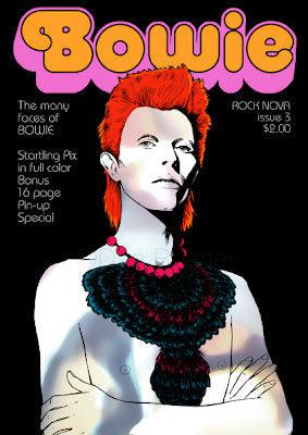 David Bowie original poster print - 70s chrome mirror effect by Dan Reaney - Original Music and Movie Posters for sale from Bamalama - Online Poster Store UK London