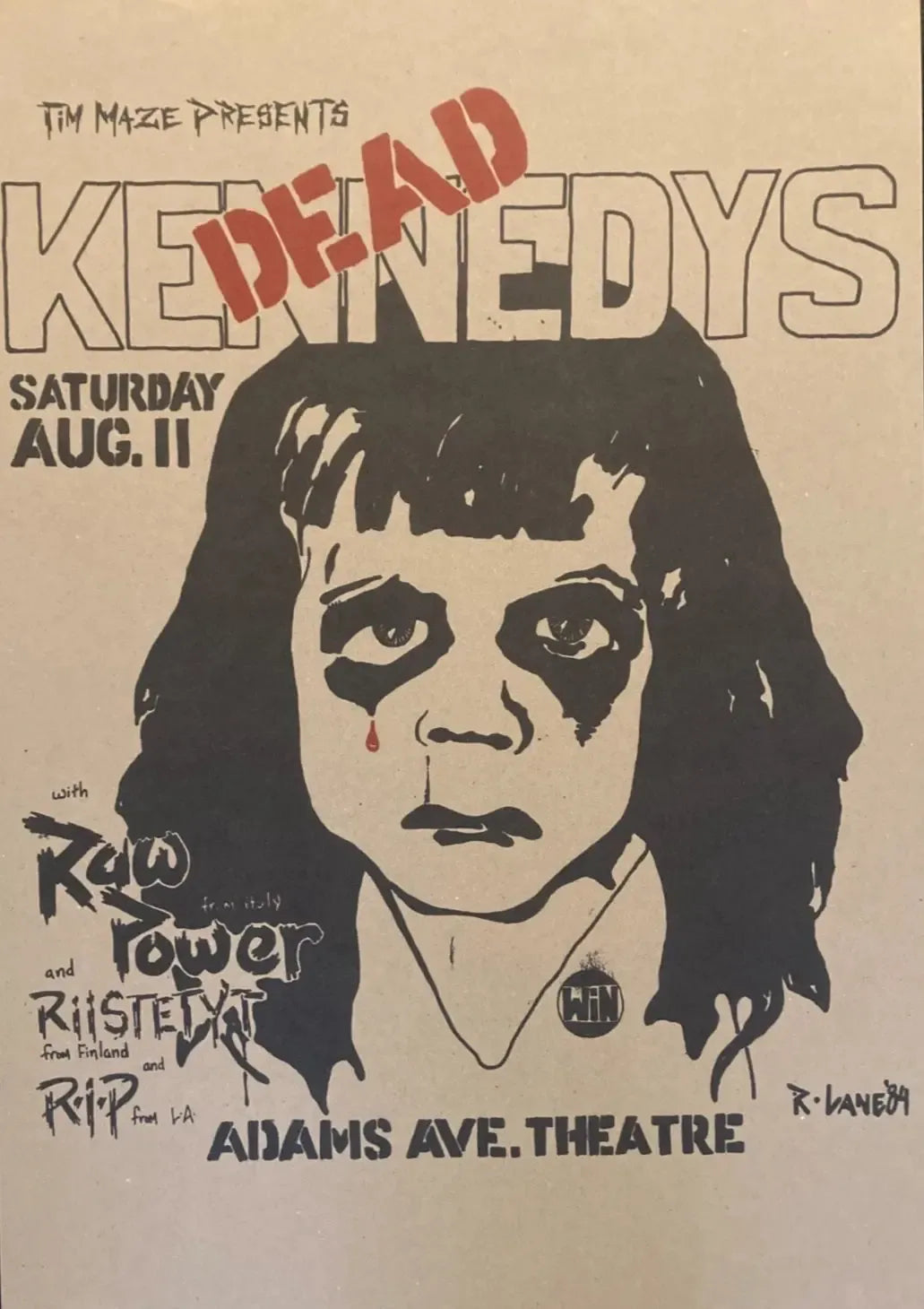 Dead Kennedys vintage style poster - Fantastic Punk Rock design 1984 Large A2 repro - Original Music and Movie Posters for sale from Bamalama - Online Poster Store UK London