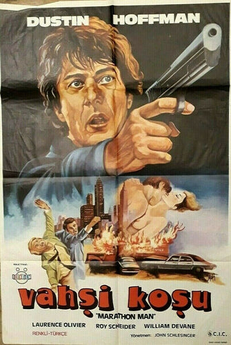Dustin Hoffman vintage original movie film poster - Marathon Man Laurence Olivier 1976 Turkish - Original Music and Movie Posters for sale from Bamalama - Online Poster Store UK London