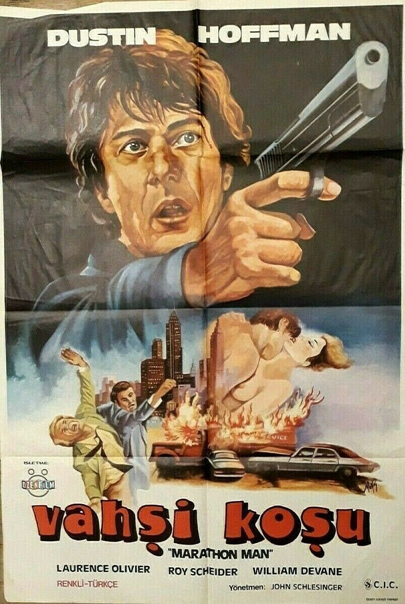 Dustin Hoffman vintage original movie film poster - Marathon Man Laurence Olivier 1976 Turkish - Original Music and Movie Posters for sale from Bamalama - Online Poster Store UK London