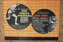 Load image into Gallery viewer, Easy Rider &amp; Virgin Soldiers original double bill movie film poster - British Quad 1969 - Original Music and Movie Posters for sale from Bamalama - Online Poster Store UK London
