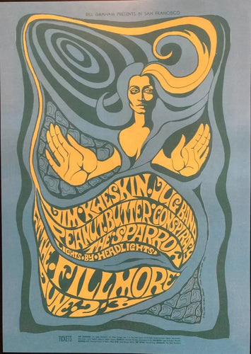 Fillmore poster with Jim Kweskin - Psychedelic image 1967 Bonnie MacLean Art repro - Original Music and Movie Posters for sale from Bamalama - Online Poster Store UK London