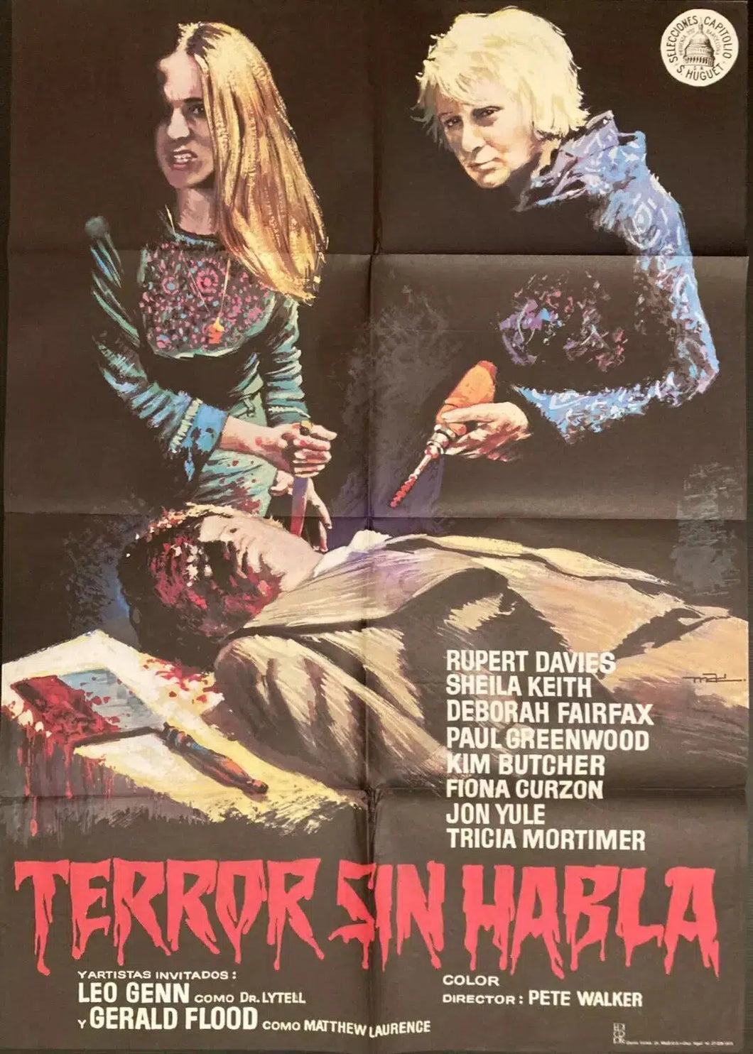 Frightmare Original Horror Movie Film Poster - Rupert Davies Spain 1974