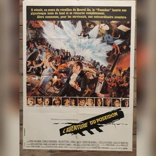 Gene Hackman original movie film poster - The Poseidon Adventure 1972 French - Original Music and Movie Posters for sale from Bamalama - Online Poster Store UK London