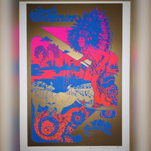 Load image into Gallery viewer, Hapshash screen print poster Jimi Hendrix signed by Nigel Waymouth limited edition - Original Music and Movie Posters for sale from Bamalama - Online Poster Store UK London
