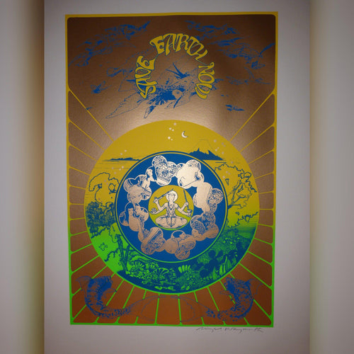 Hapshash screen print poster - Save Earth Now 1967 limited edition signed & embossed by Nigel Waymouth - Original Music and Movie Posters for sale from Bamalama - Online Poster Store UK London