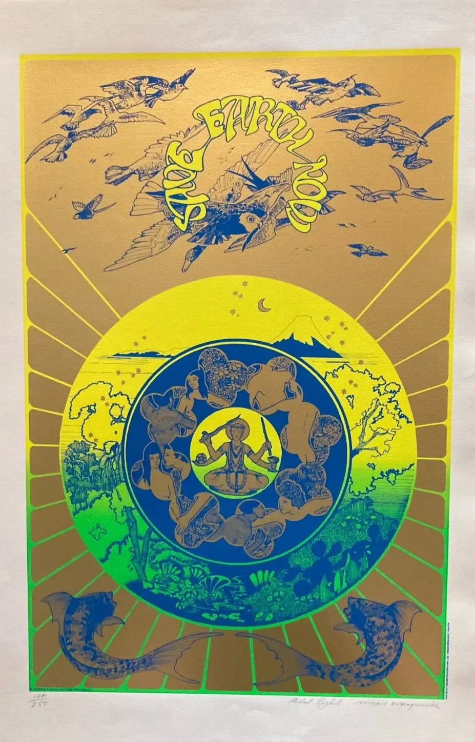 Hapshash screen print poster - Save Earth Now 1967 signed/numbered by Nigel Waymouth & Michael English - Original Music and Movie Posters for sale from Bamalama - Online Poster Store UK London